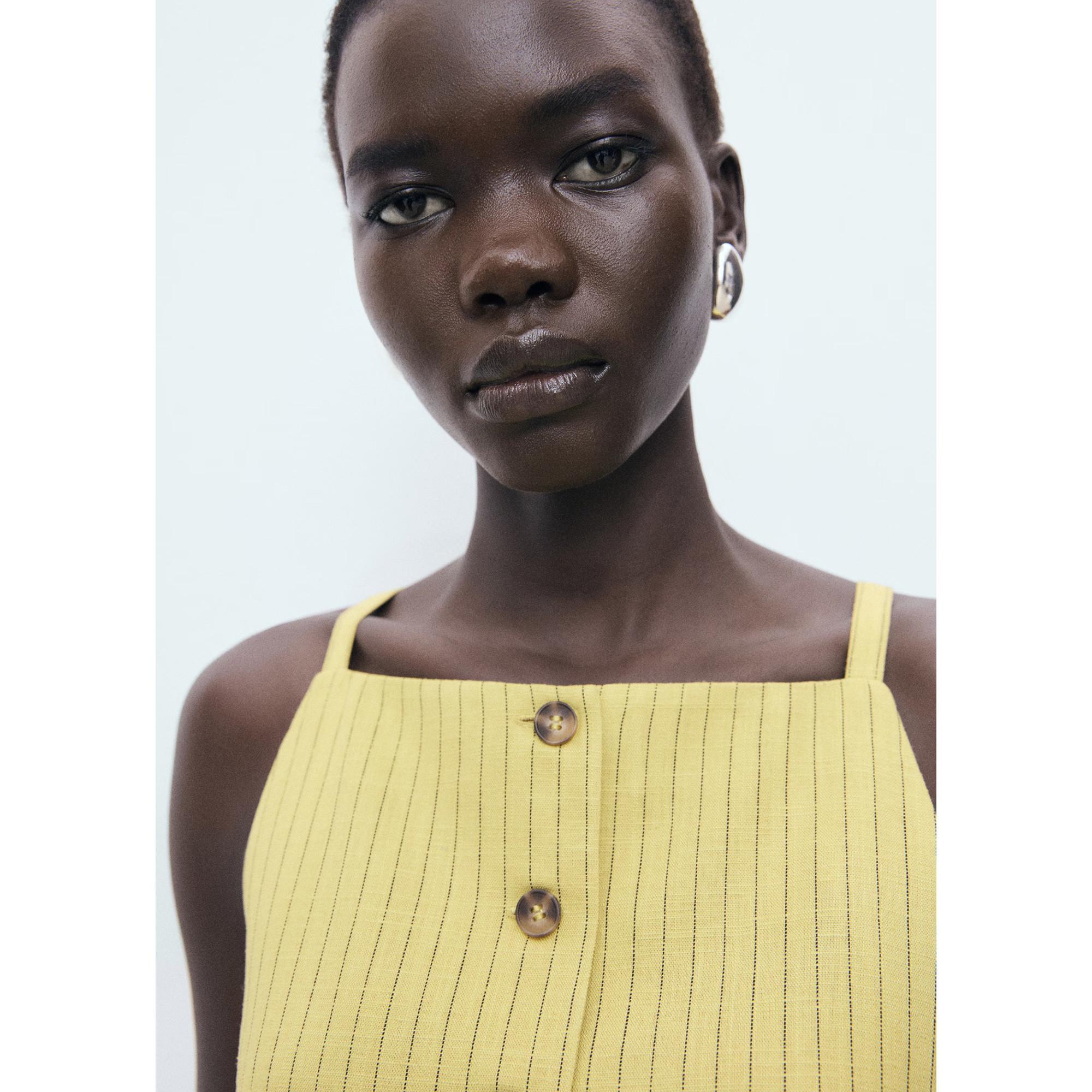 MANGO Luca Rayé Encolure Carrée Top  