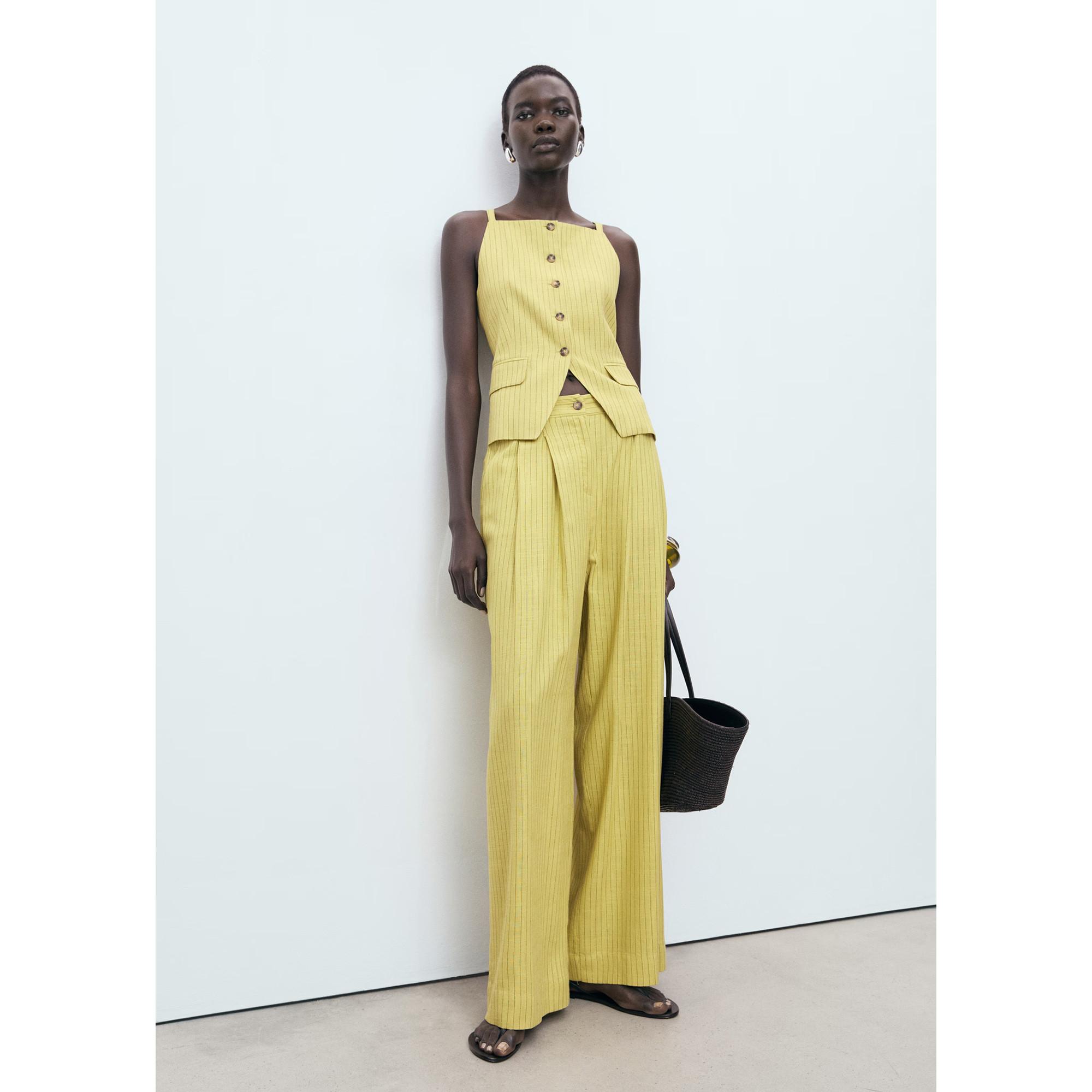 MANGO Luca Rayé Encolure Carrée Top  