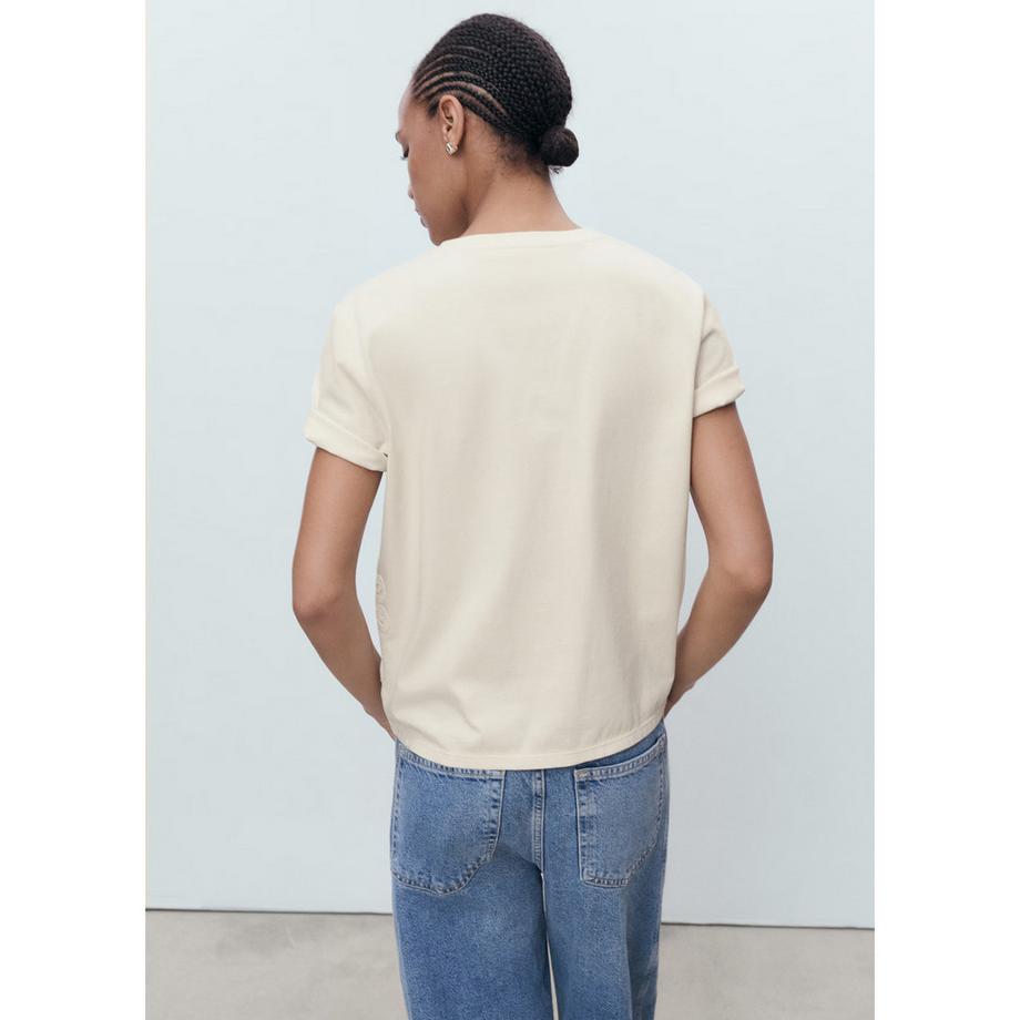 MANGO SUMATRA T-Shirt Ricamo Floreale  