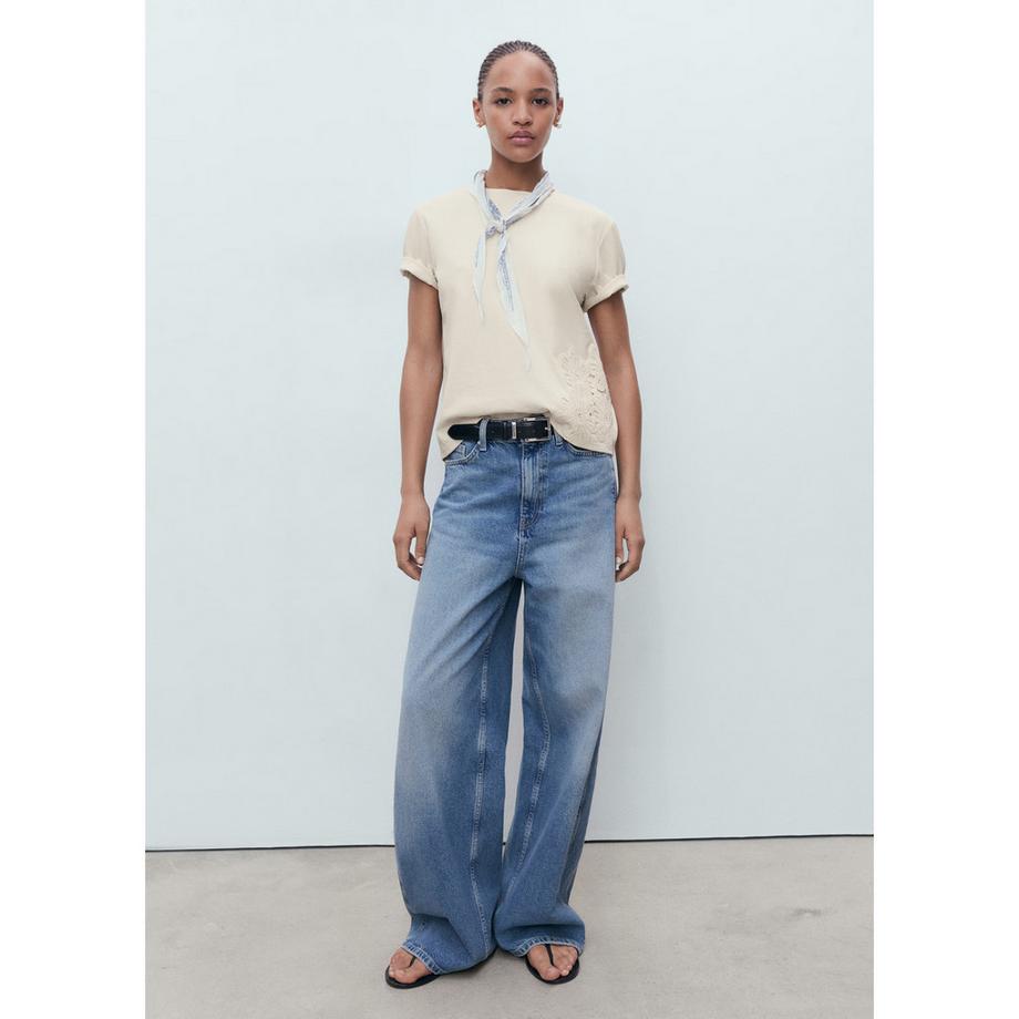 MANGO SUMATRA T-Shirt Ricamo Floreale  