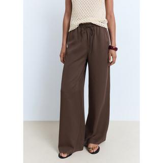MANGO CEL Pantalon Large avec Ceinture à Nouer  