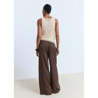 MANGO CEL Pantalon Large avec Ceinture à Nouer  