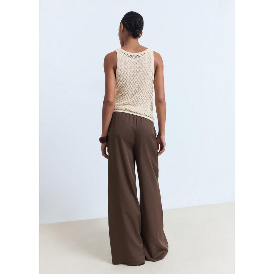 MANGO CEL Pantaloni Larghi con Cintura Annodabile  