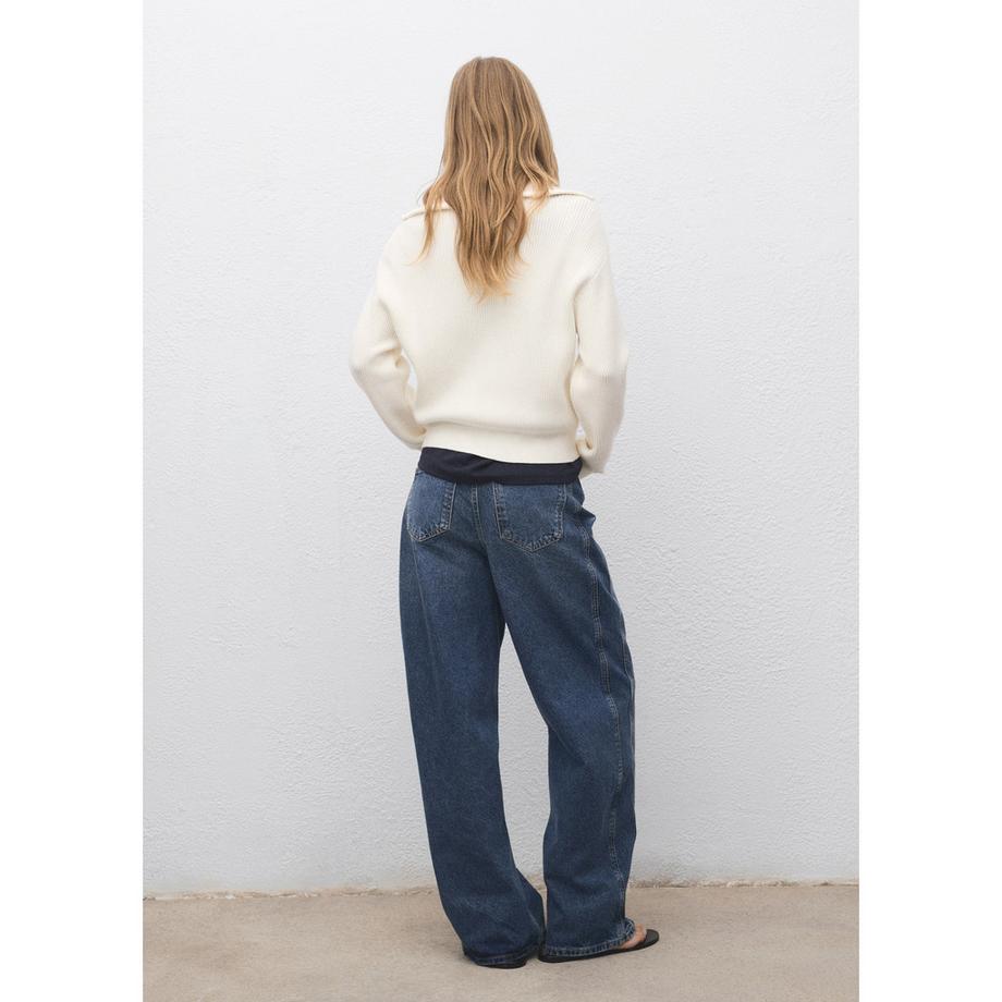 MANGO Rizon Half Zip Rippstrick Pullover  