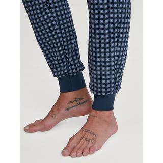 CALIDA Pyjama Set mit V-Ausschnitt Oberteil und gemusterter Hose  