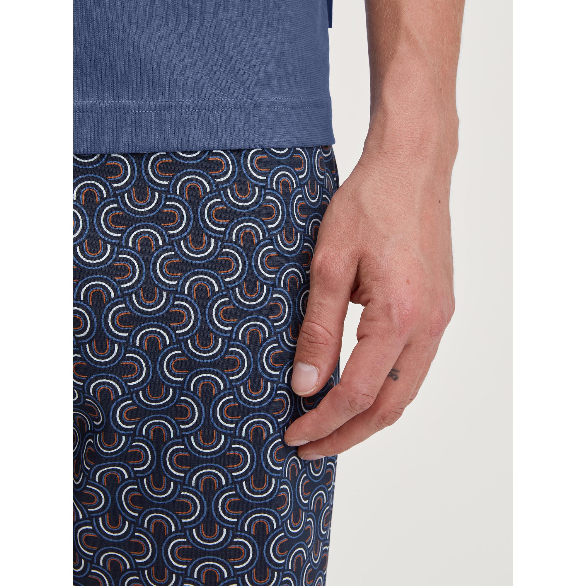 CALIDA Kurzarm T-Shirt und gemusterte Shorts Pyjama Set  