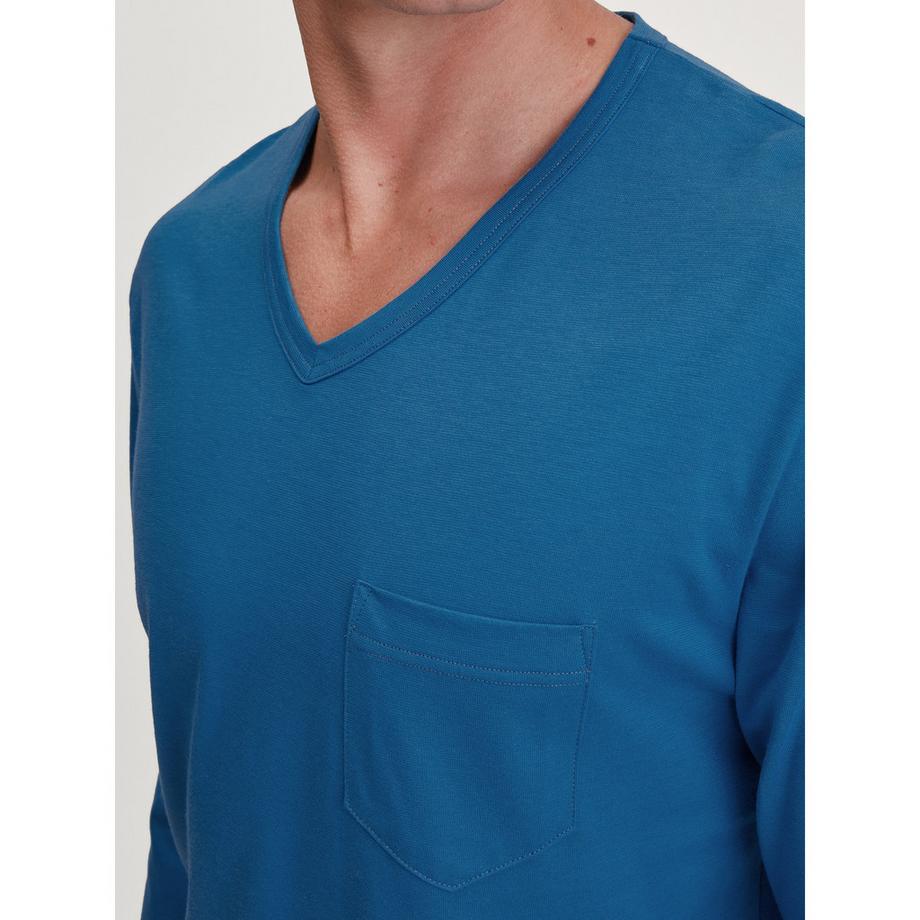 CALIDA RELAX IMPRINT Pyjama Set Manches Longues Col V  