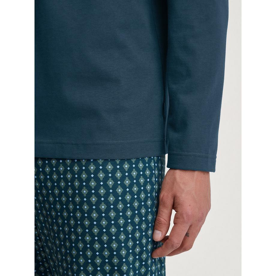 CALIDA RELAX IMPRINT Pigiama Set Maniche Lunghe Scollo a V  