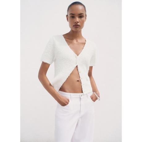 MANGO CAMILA Cardigan Bouclé Maniche Corte  