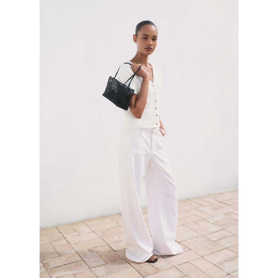 MANGO Camila Kurzarm Bouclé Cardigan  