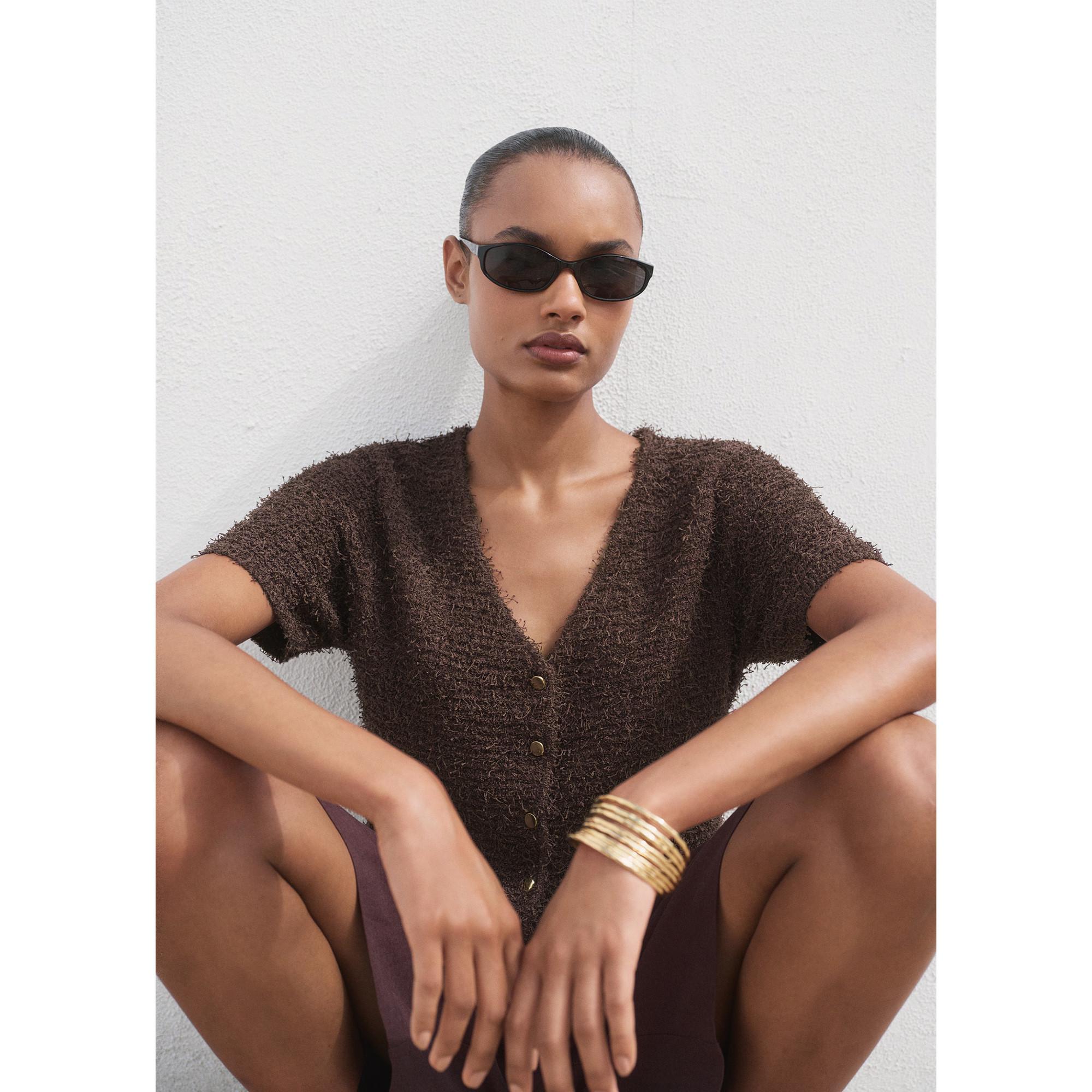 MANGO CAMILA Cardigan Col V Manches Courtes  