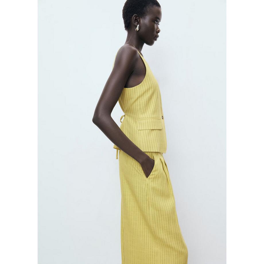 MANGO Luca Pantaloni da completo a righe vita alta taglio dritto  