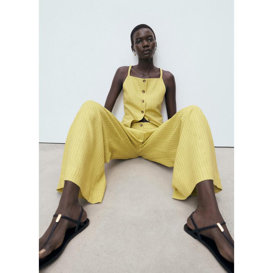 MANGO Luca Pantaloni da completo a righe vita alta taglio dritto  