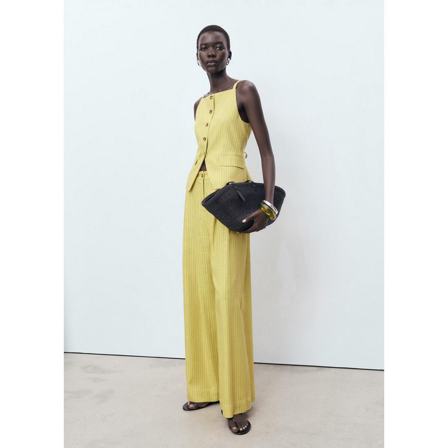 MANGO Luca Pantaloni da completo a righe vita alta taglio dritto  