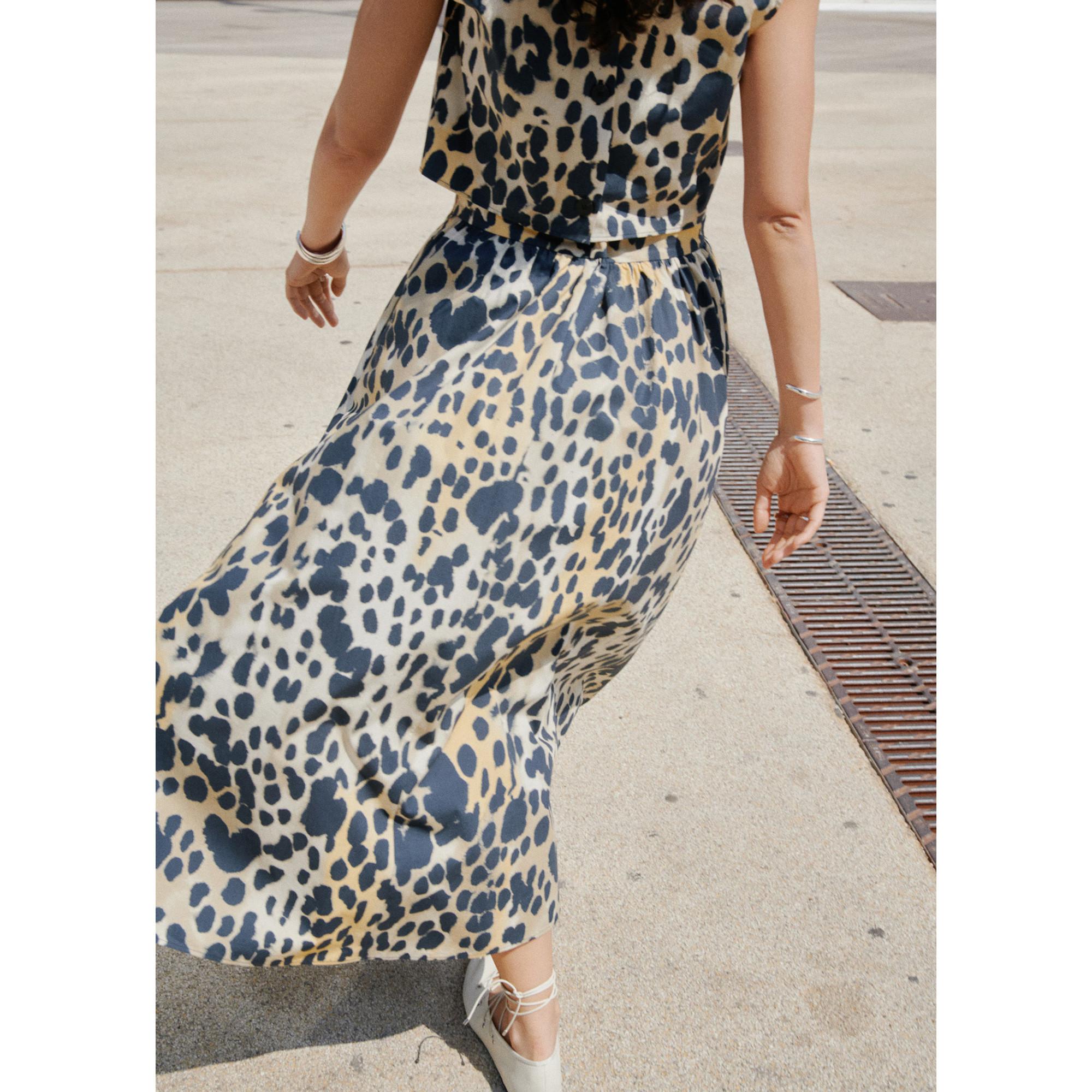 MANGO GINA Animal Print A-Linien Midirock  