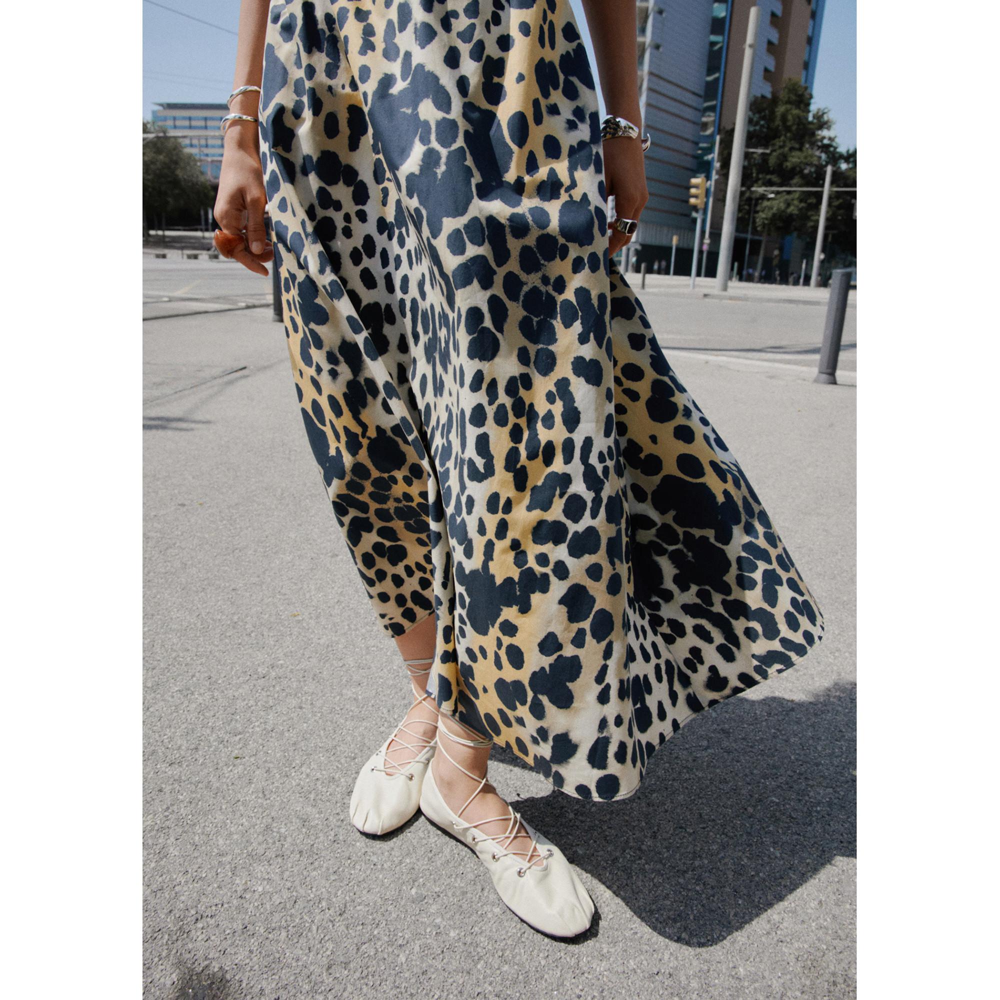 MANGO GINA Animal Print A-Linien Midirock  