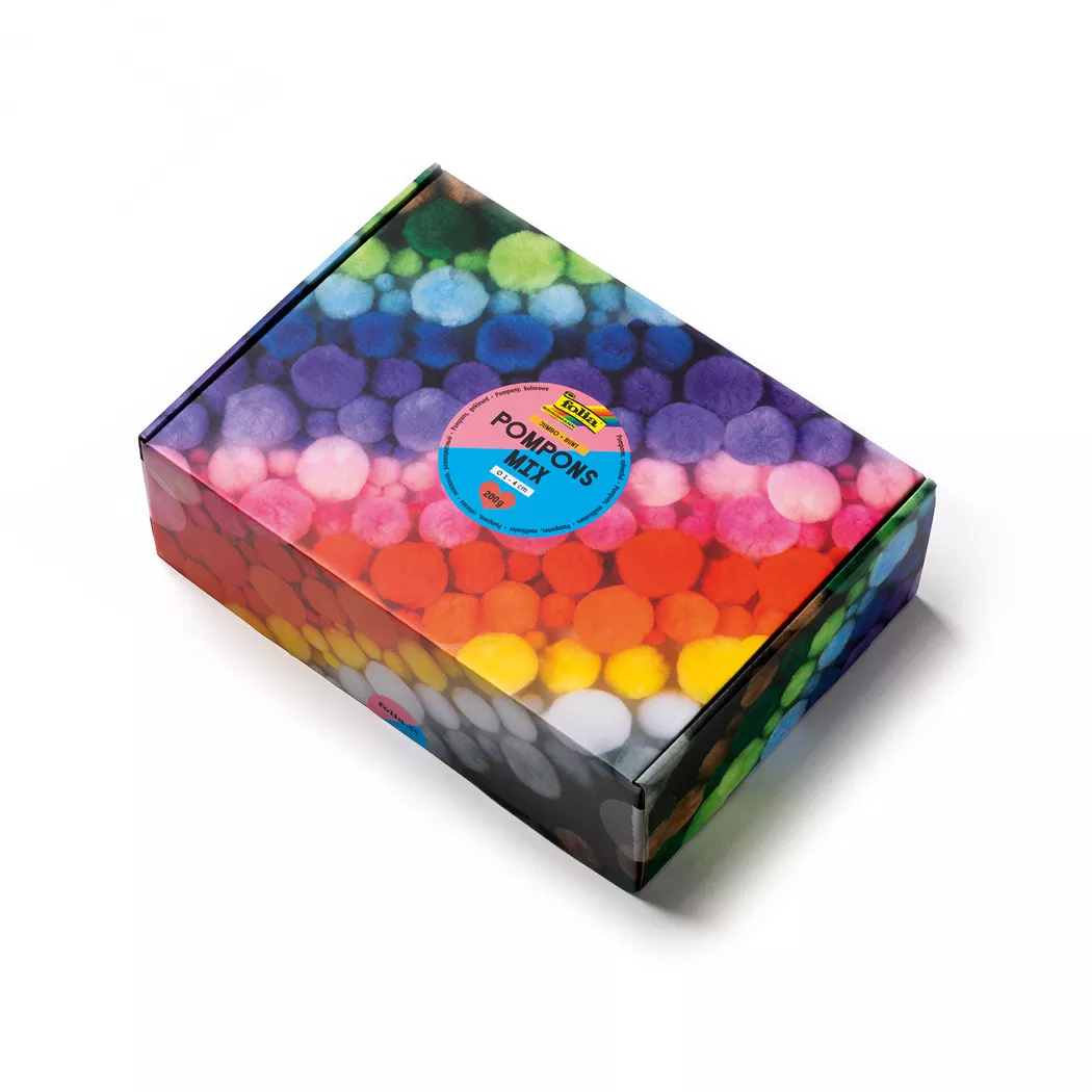 folia Pompons-Mix Bunt Jumbobox, 200 g, sortiert
