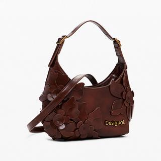 Desigual Schultertasche mit Blumenapplikationen  
