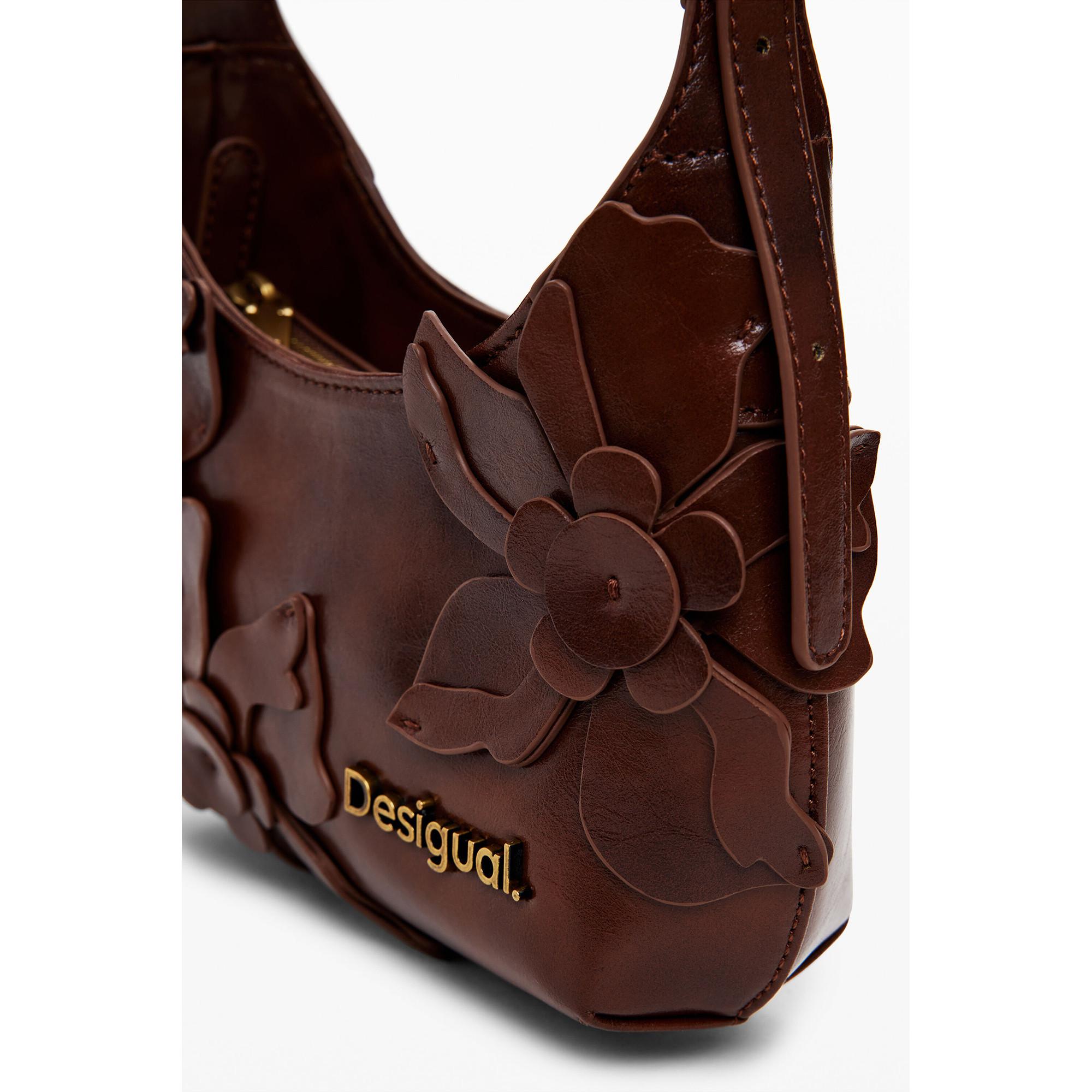 Desigual Schultertasche mit Blumenapplikationen  