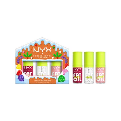 NYX-PROFESSIONAL-MAKEUP  Holiday 2025 Fat Oil Trio Kit: 3 tonalità Lip Drip in una confezione natalizia 