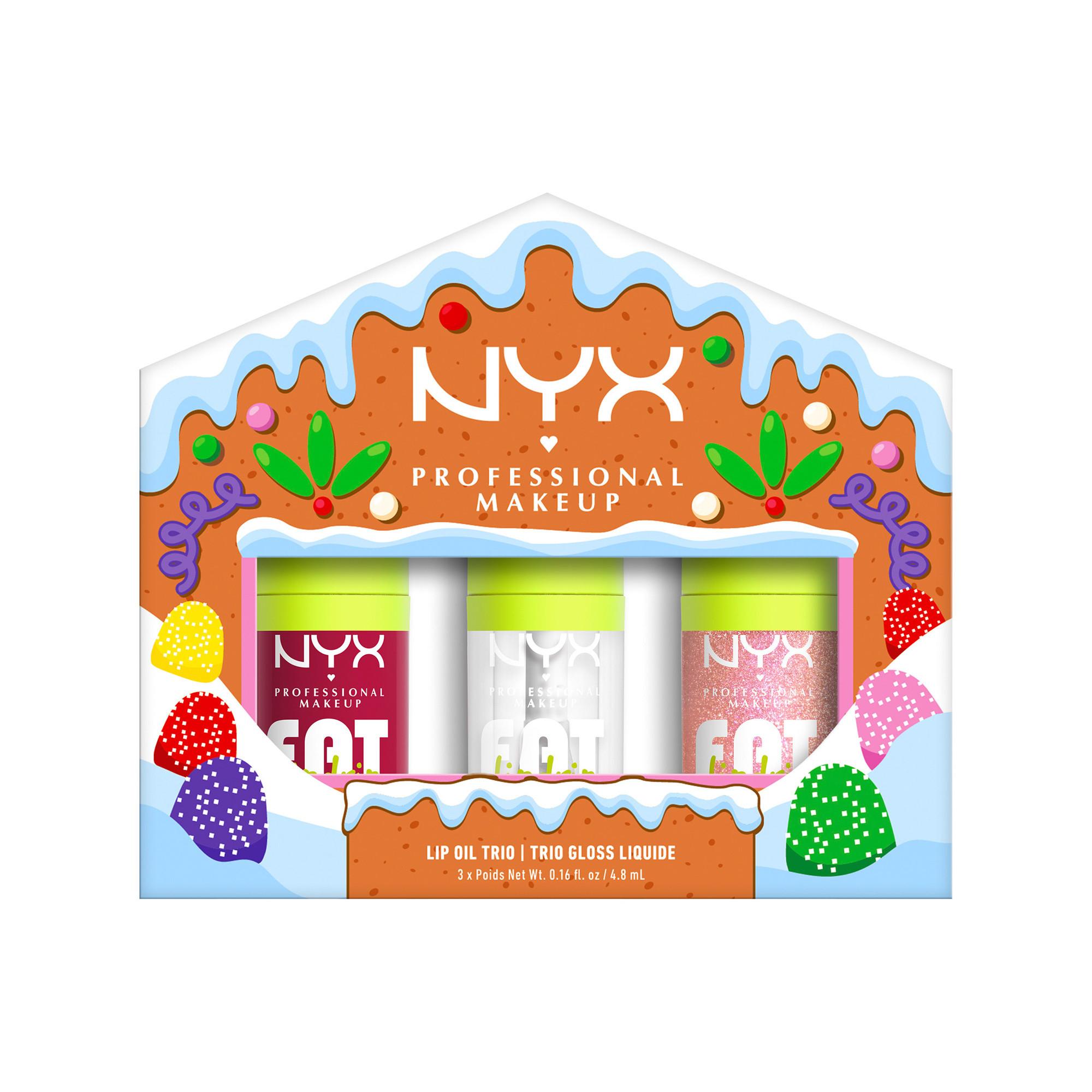 NYX-PROFESSIONAL-MAKEUP  Holiday 2025 Fat Oil Trio Kit: 3 tonalità Lip Drip in una confezione natalizia 