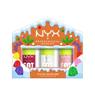 NYX-PROFESSIONAL-MAKEUP  Holiday 2025 Fat Oil Trio Kit: 3 tonalità Lip Drip in una confezione natalizia 