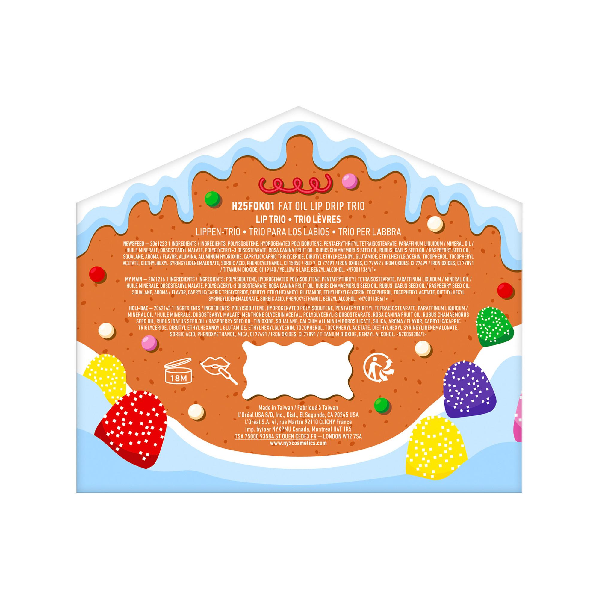 NYX-PROFESSIONAL-MAKEUP  Holiday 2025 Fat Oil Trio Kit: 3 tonalità Lip Drip in una confezione natalizia 