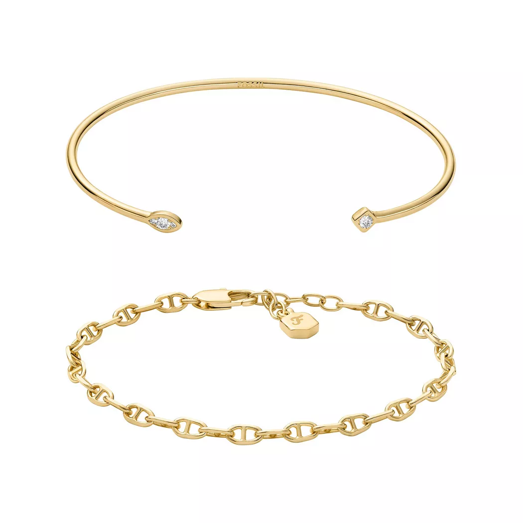 Fossil - Schmuckset, Jewelry, 16.5+2CM, Goldfarben