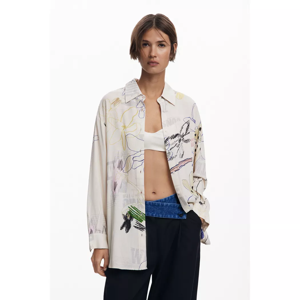 Desigual Chemise maille à manches longues WHITE M female 9