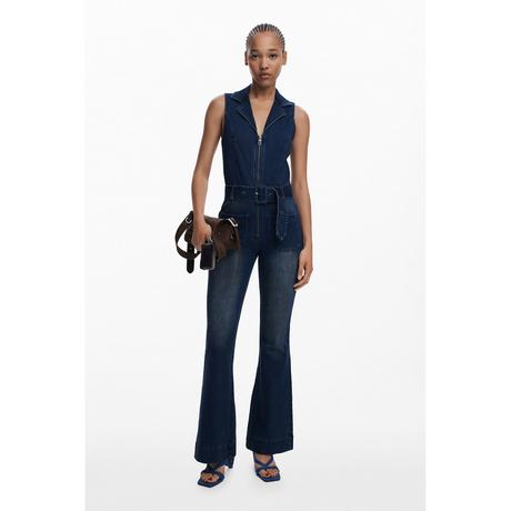 Desigual Denim Ärmelloser Jumpsuit Ausgestellt  