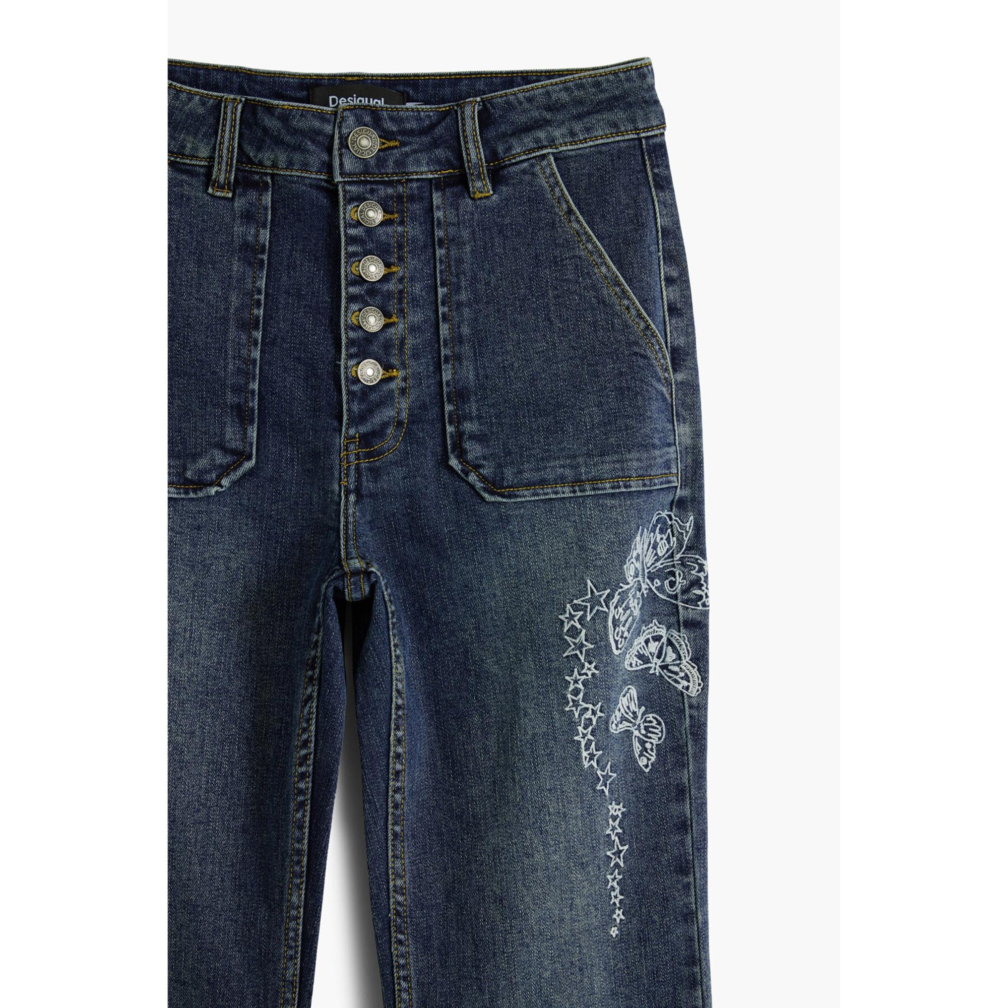 Desigual Straight Leg Jeans Stampati  