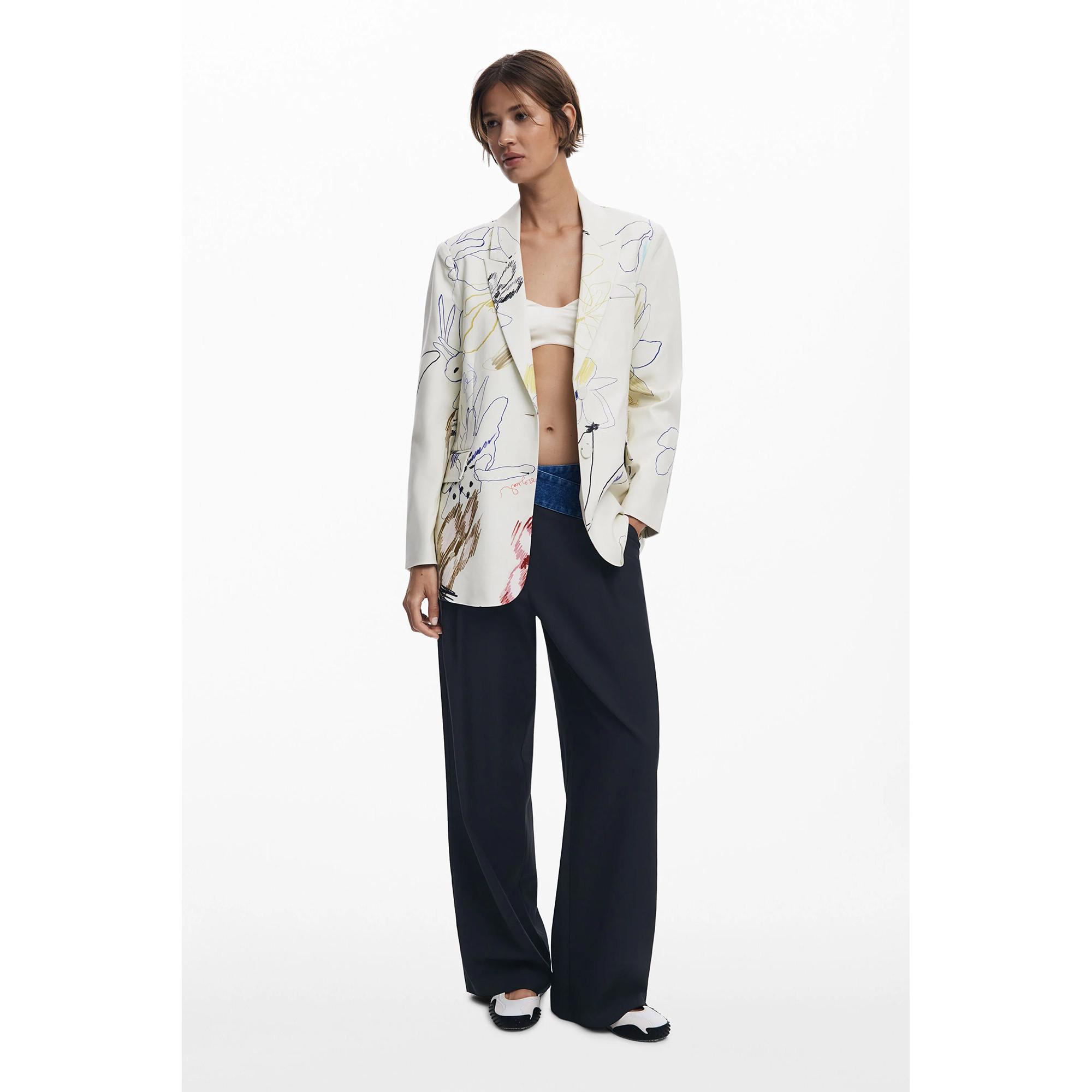 Desigual Arty Print Regular Fit Blazer  