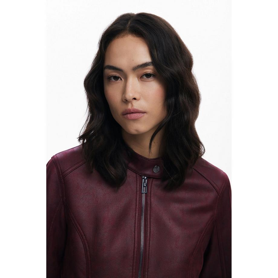 Desigual Veste Courte avec Détails en Similicuir  