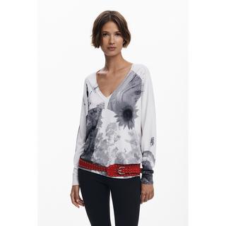 Desigual Farbenfroher Patchwork Strickpullover  