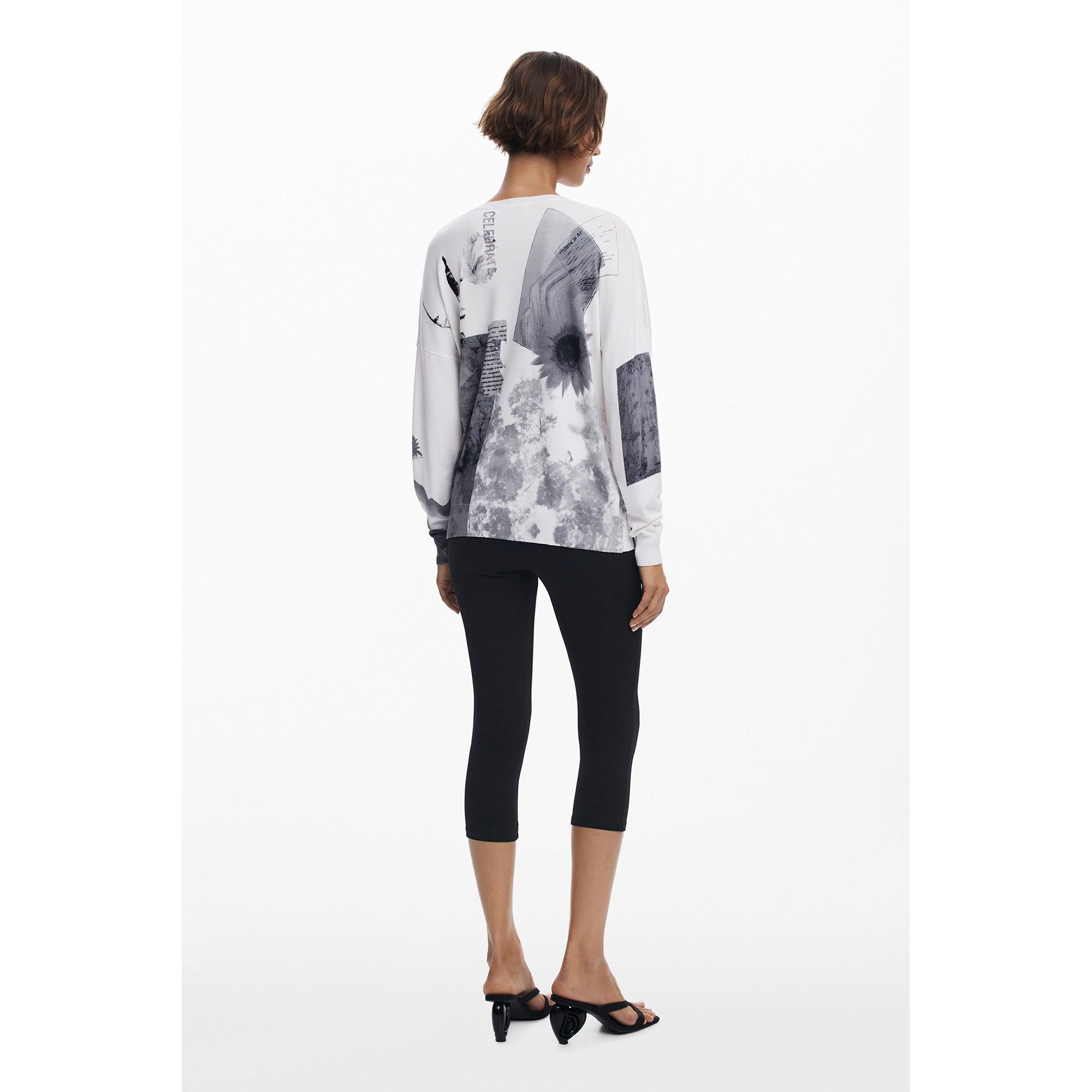 Desigual Farbenfroher Patchwork Strickpullover  