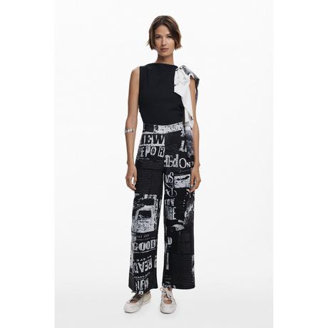 Desigual Ärmelloser Jumpsuit Zeitungsprint  