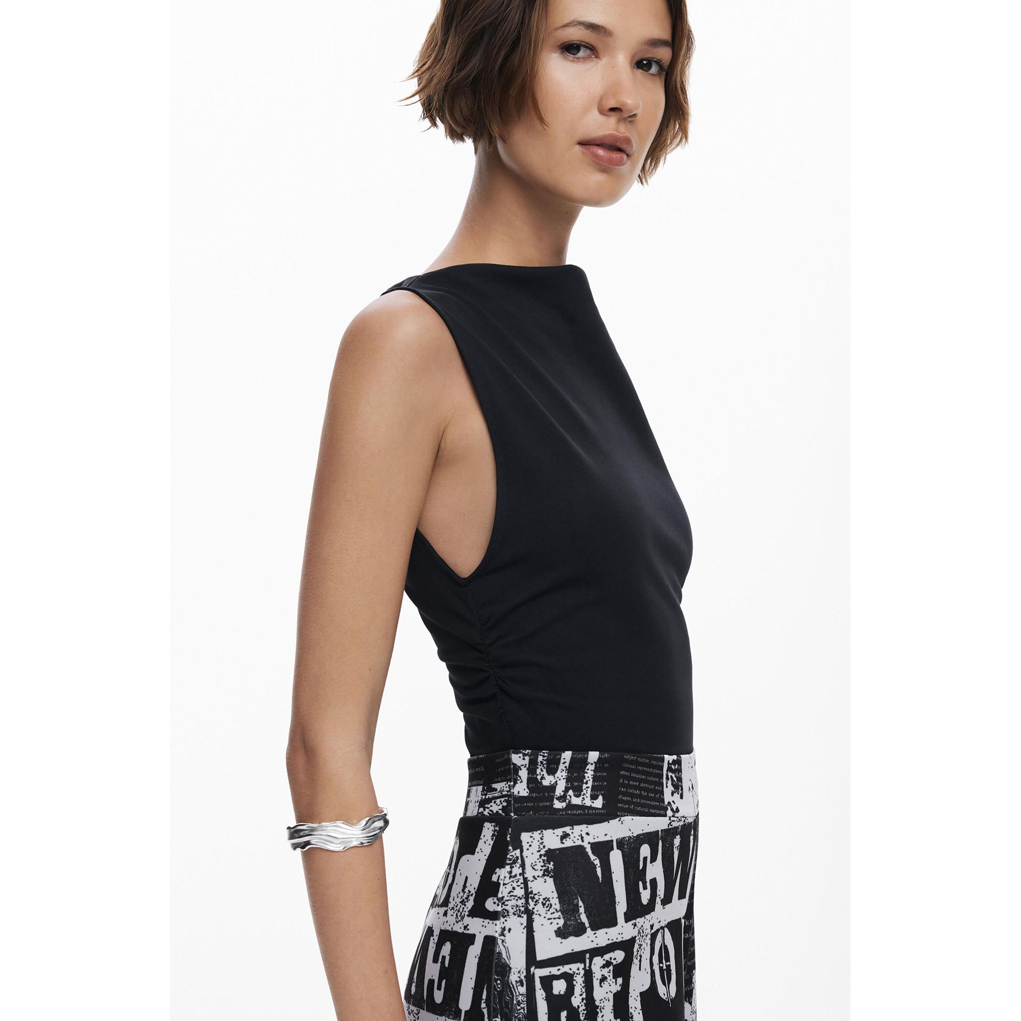 Desigual Ärmelloser Jumpsuit Zeitungsprint  