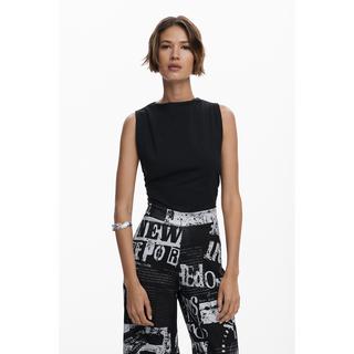 Desigual Ärmelloser Jumpsuit Zeitungsprint  