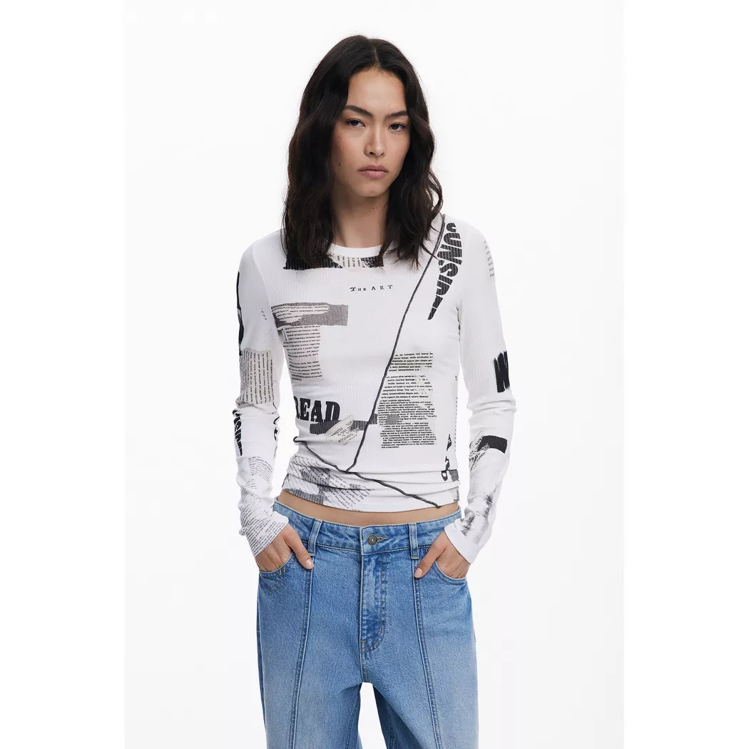 Desigual - T-Shirt, für Damen, Creme, Größe XL