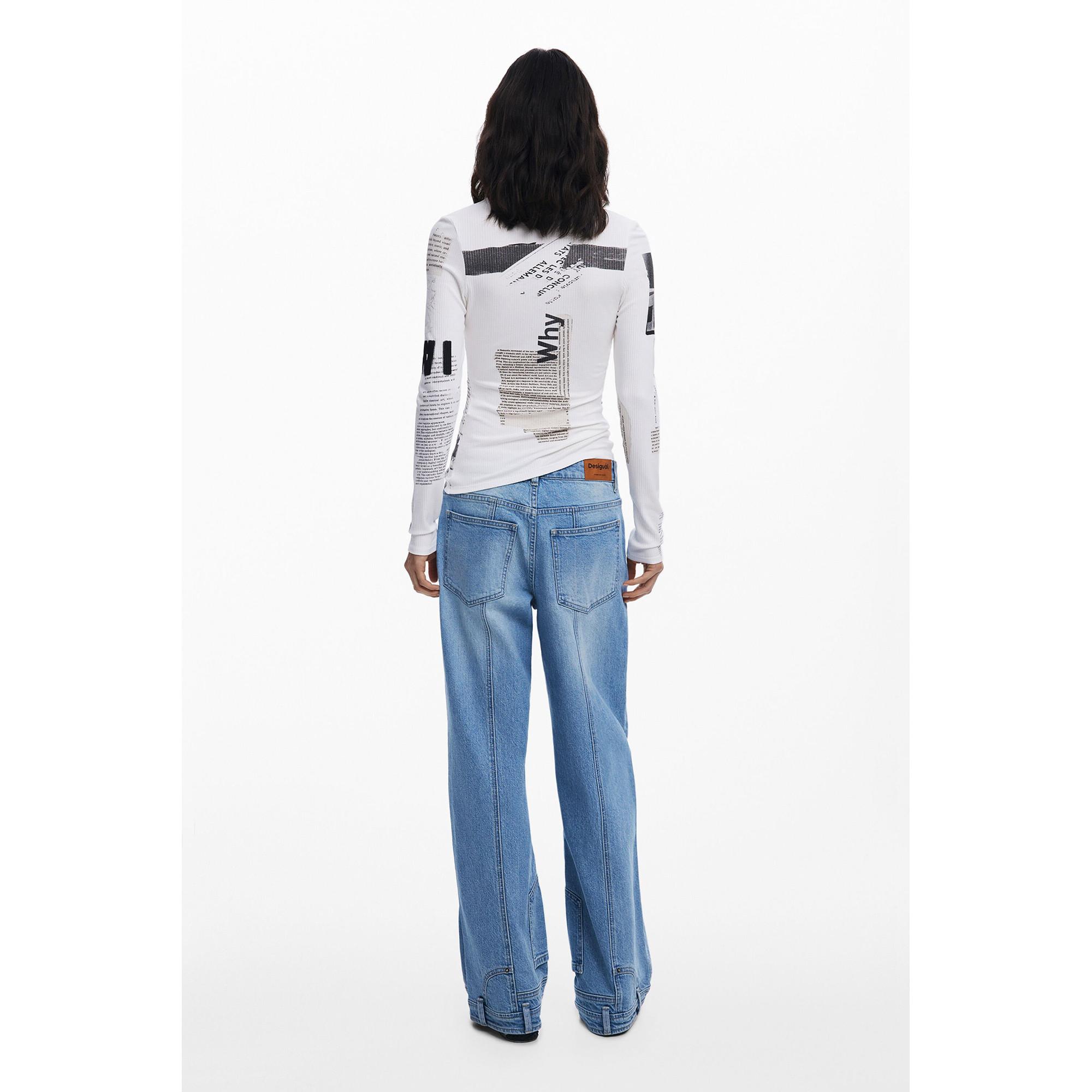 Desigual Langarm Graphic Print T-Shirt  