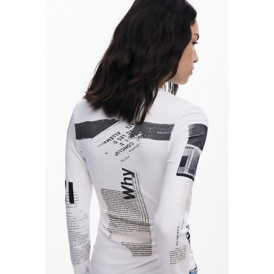 Desigual T-shirt Manches Longues Imprimé Graphique  
