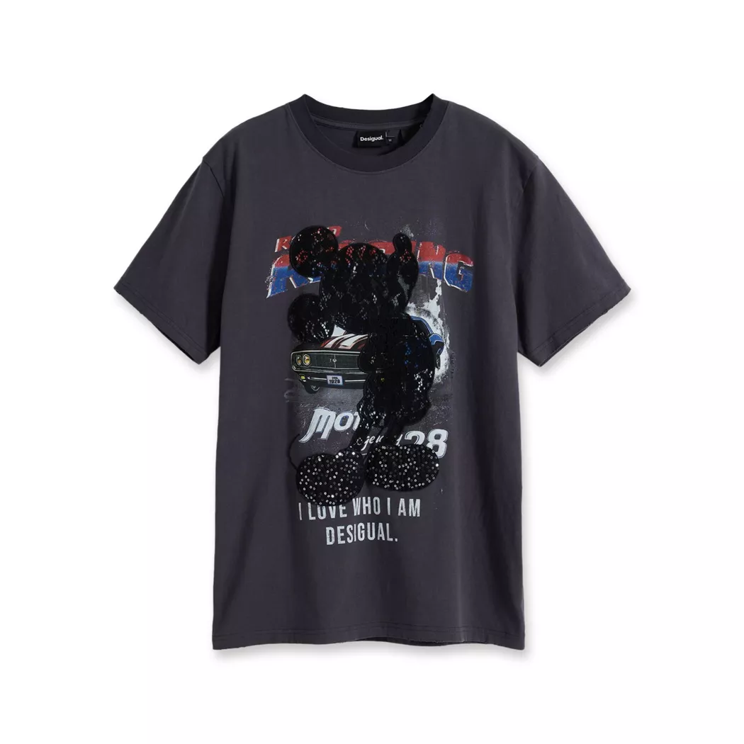 Desigual T-shirt photographie nouée BLACK M female
