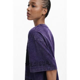 Desigual T-Shirt mit Strass-Schriftzug  