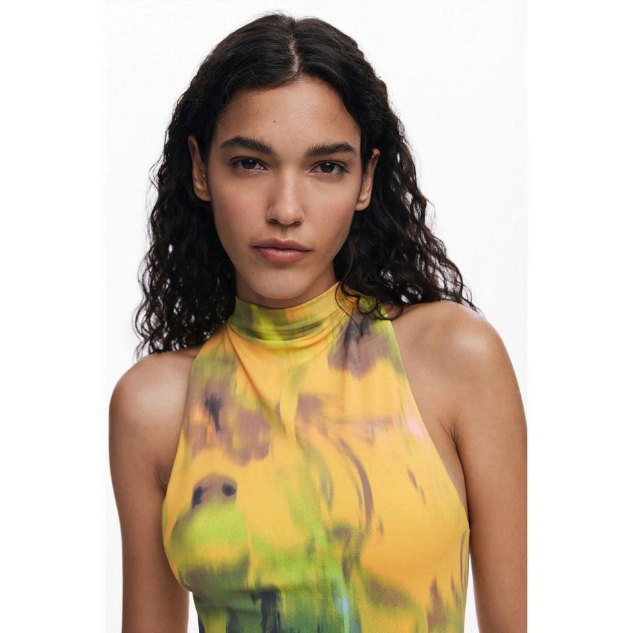 Desigual Ärmelloses Minikleid Abstraktes Muster  