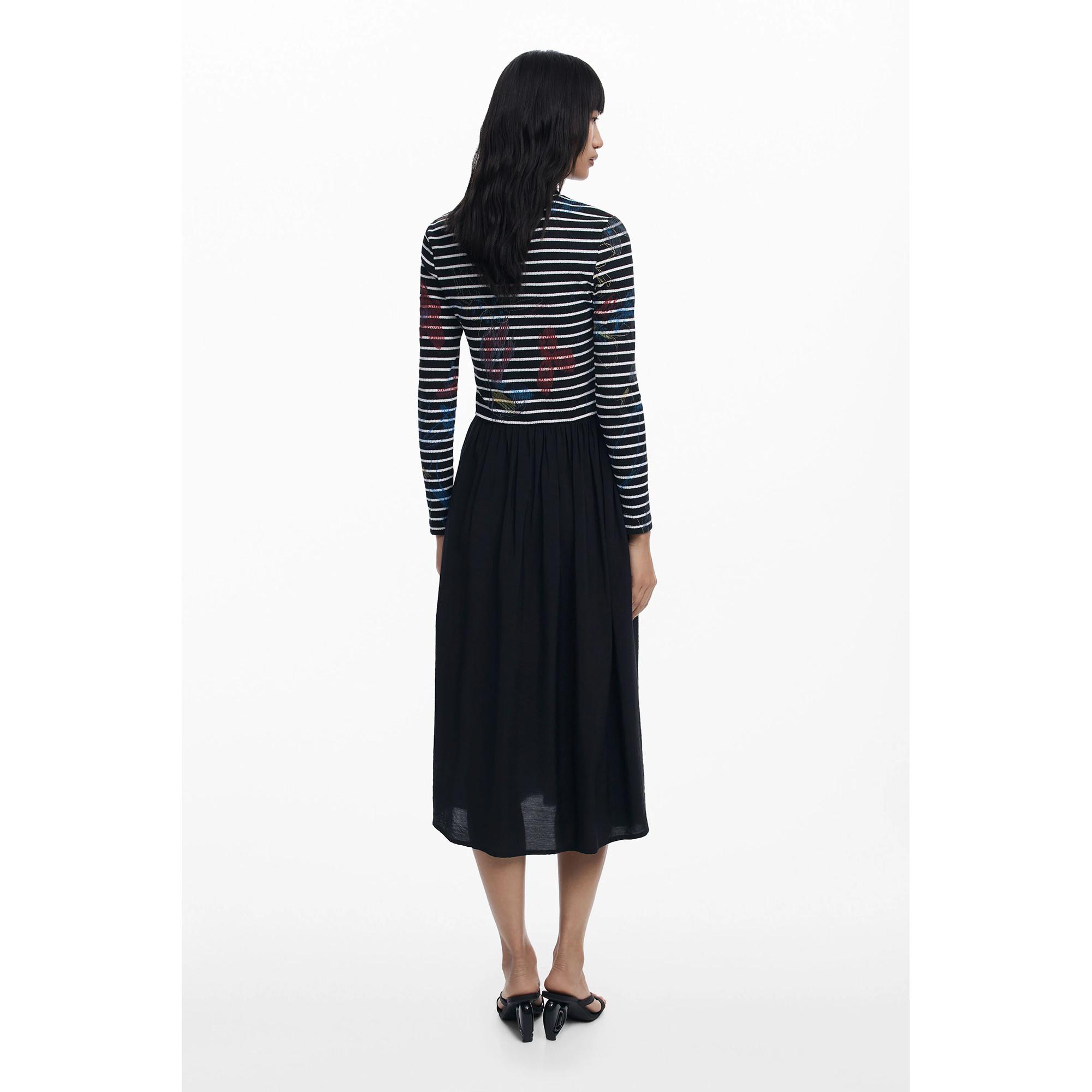 Desigual Gestreiftes Langarmkleid  