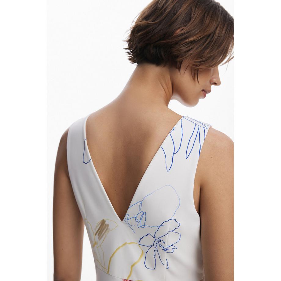 Desigual V-Ausschnitt Mini Kleid Abstraktes Muster  