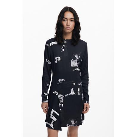 Desigual Langarm Mini Kleid mit Allover Grafikdruck  