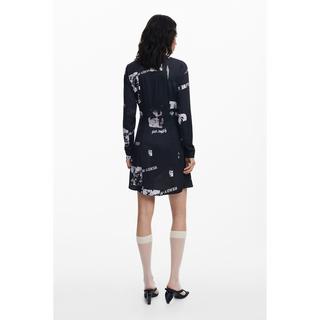 Desigual Langarm Mini Kleid mit Allover Grafikdruck  