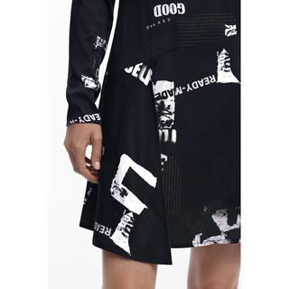 Desigual Langarm Mini Kleid mit Allover Grafikdruck  