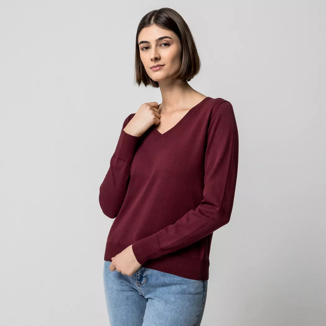 Manor Woman - Pullover, für Damen, Bordeaux, Größe S